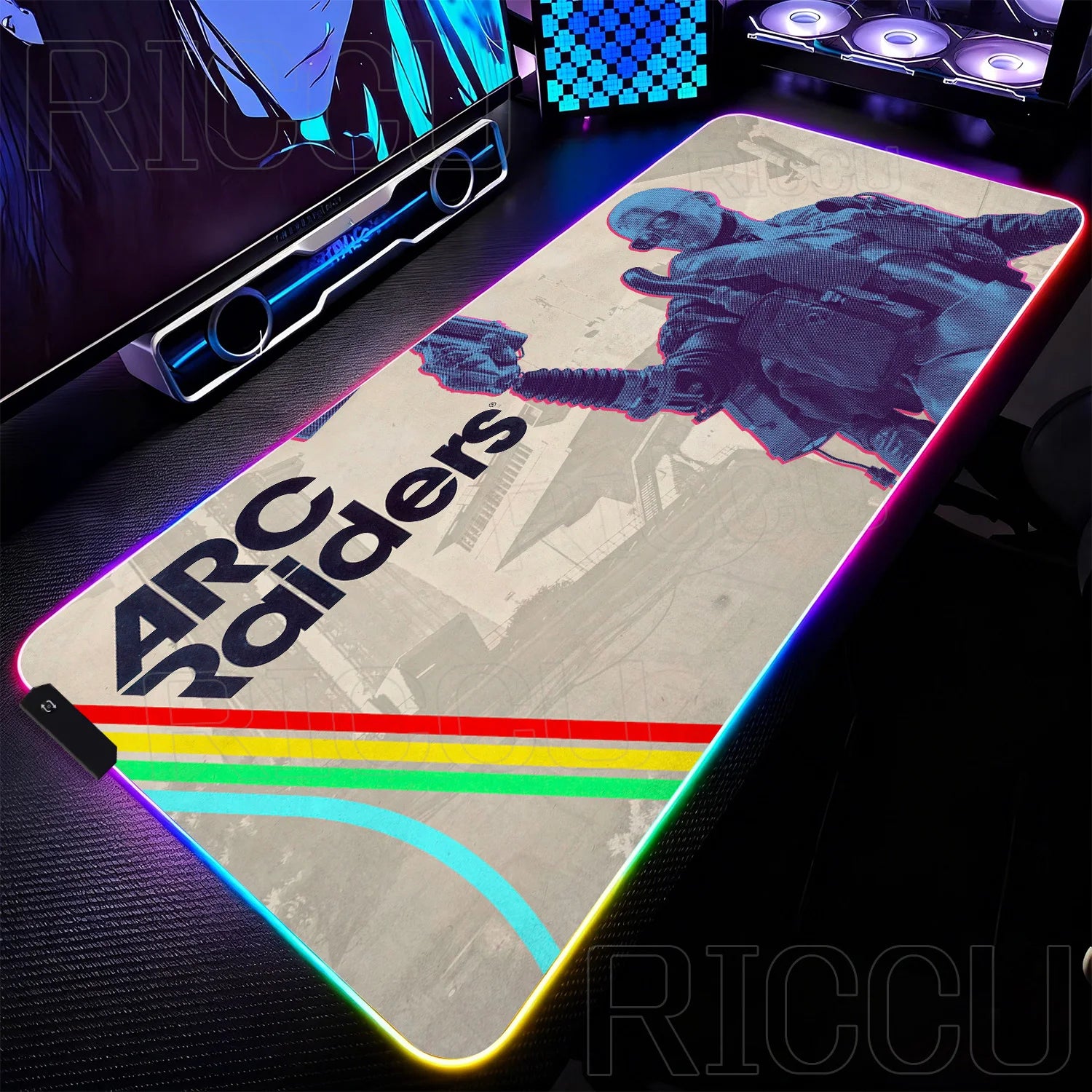 RGB Mouse Pad Gamer ARC raiders gunfight Computer Table LED rubber Rug Mat Popular FPS Game Large Gaming carpet expand Desk mat
