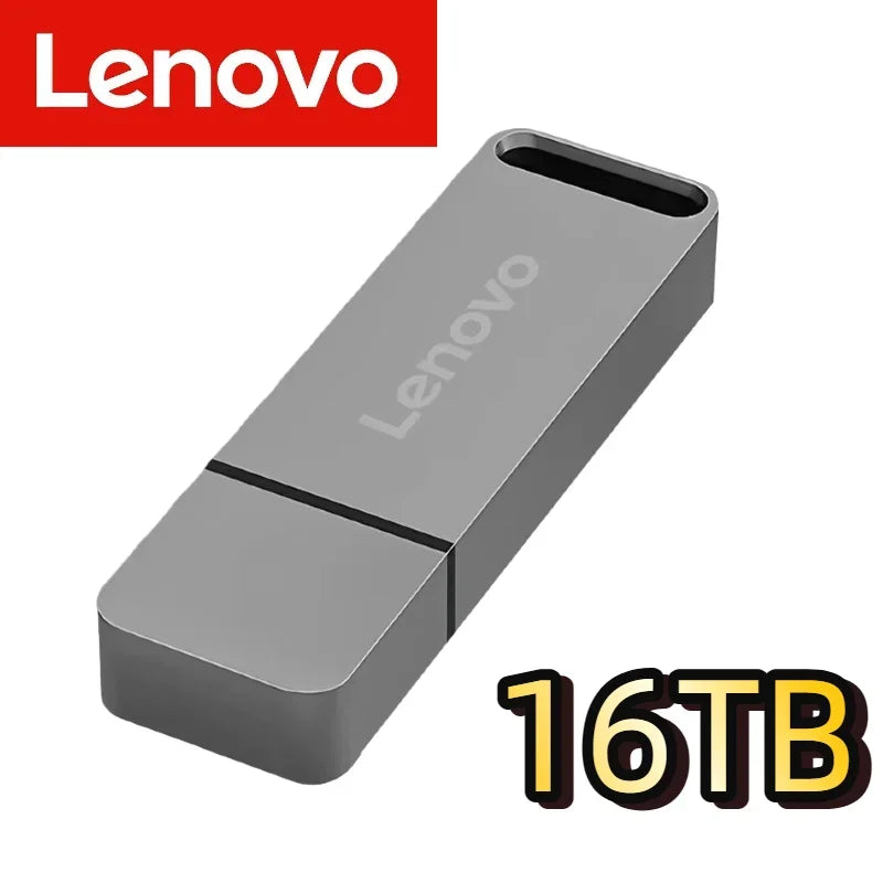 Lenovo Metal 16TB USB 3.2 U Disk Flash Drive 2TB High Speed File Transfer 4TB Ultra-large Capacity Waterproof Mechanical Style
