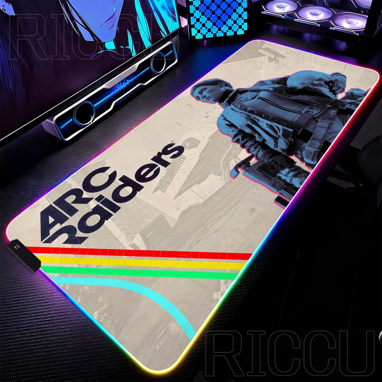RGB Mouse Pad Gamer ARC raiders gunfight Computer Table LED rubber Rug Mat Popular FPS Game Large Gaming carpet expand Desk mat