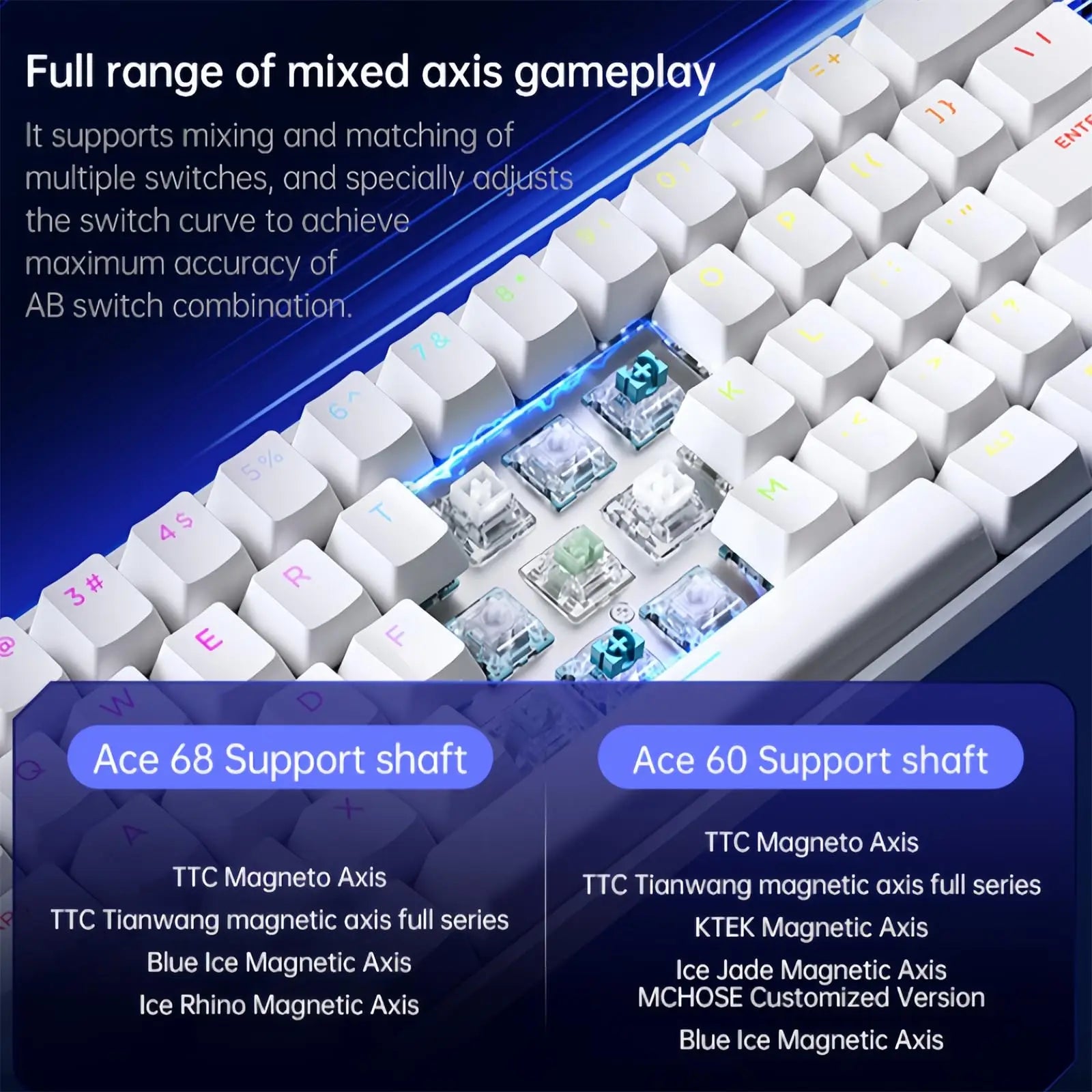 MCHOSE ACE 68 Keyboard Magnetic Switch Gaming Keyboard RGB 8K Hz DKS/MT/TGL/RS/SOCD Rapid Trigger hot-swappable customizable
