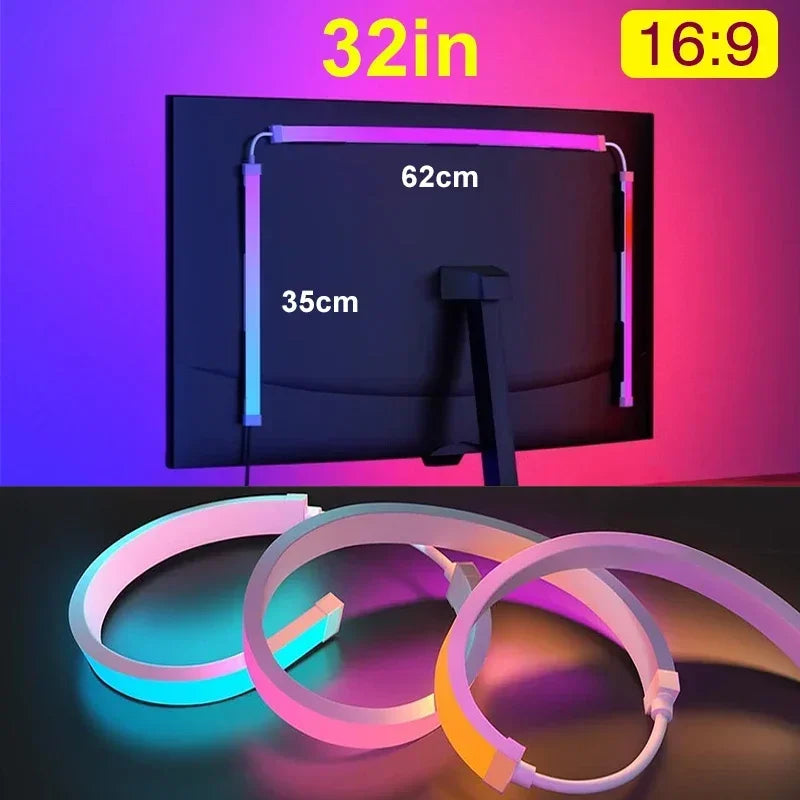 Screen Ambilight RGB Lights LED Light Strip Computer Colar Sync Monitor Ambient Lighting PC Backlight Pickup Light for Game Room