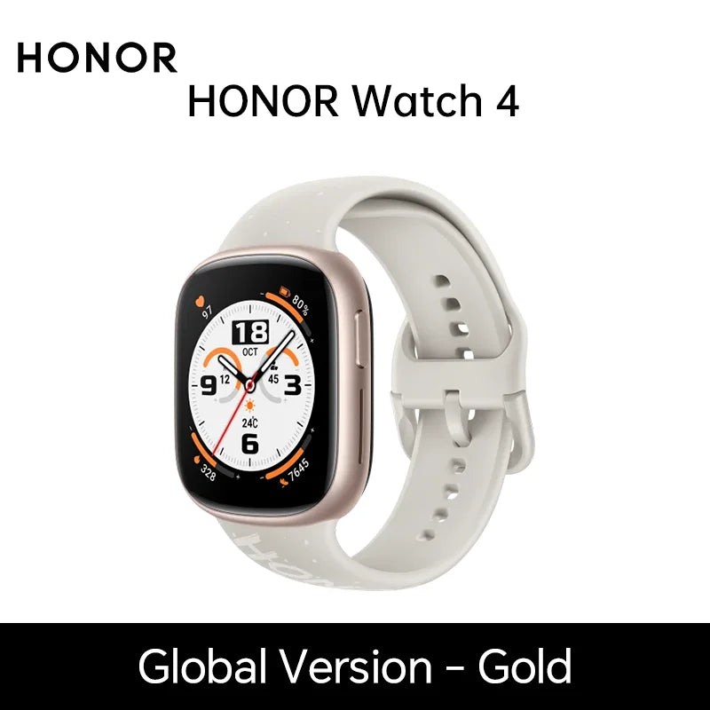 Global Version HONOR Watch 4 Smart Watch 5ATM Blood Oxygen Monitor BT5.2 GPS Bluetooth 5.2 Up to 14 Days Long Battery