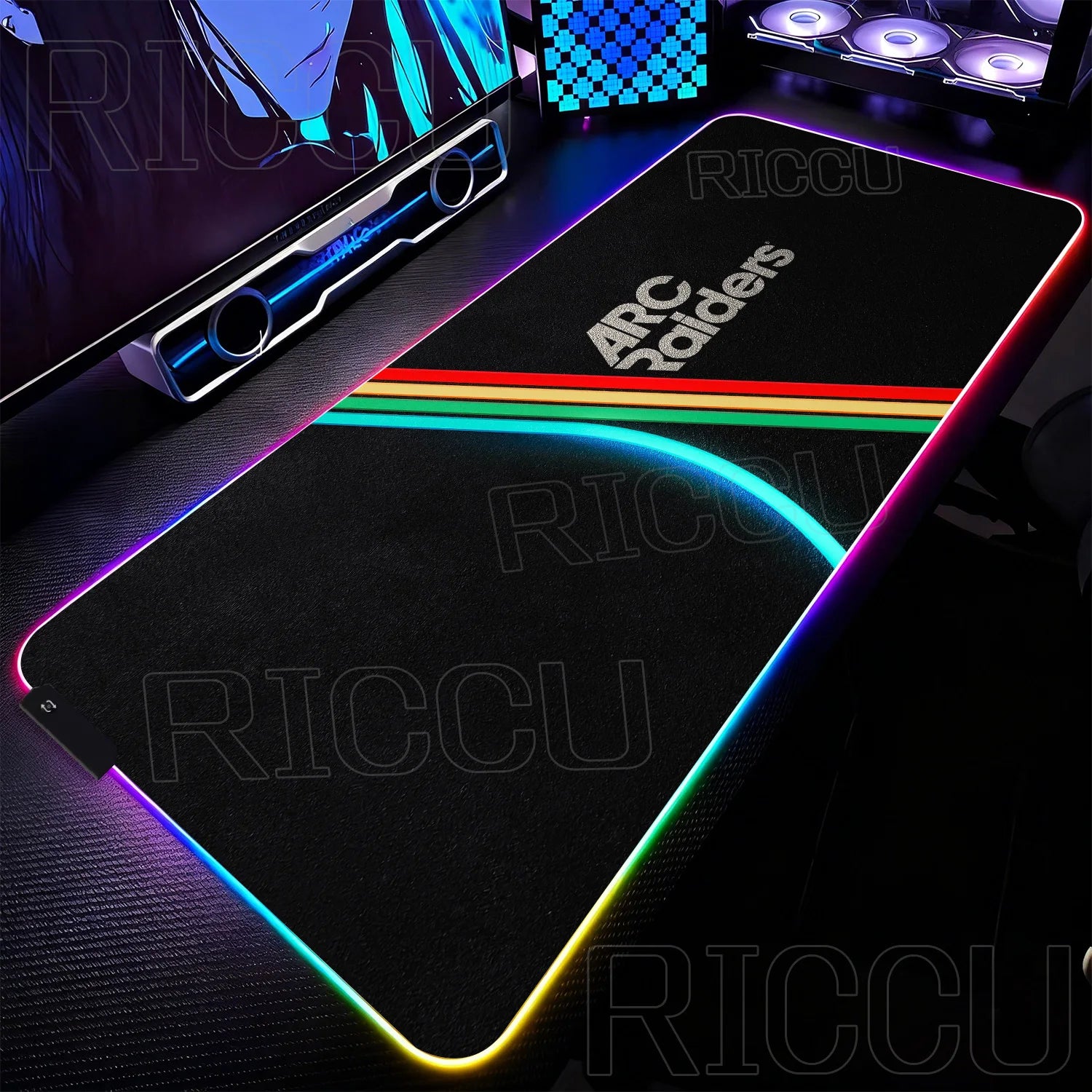RGB Mouse Pad Gamer ARC raiders gunfight Computer Table LED rubber Rug Mat Popular FPS Game Large Gaming carpet expand Desk mat