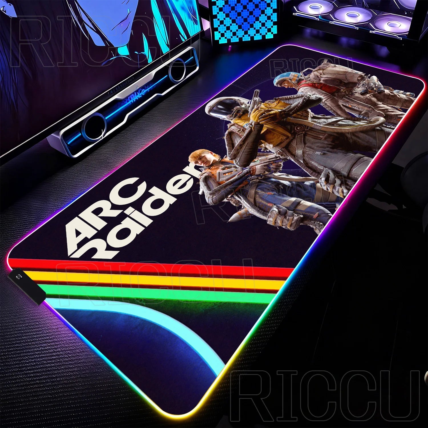 RGB Mouse Pad Gamer ARC raiders gunfight Computer Table LED rubber Rug Mat Popular FPS Game Large Gaming carpet expand Desk mat