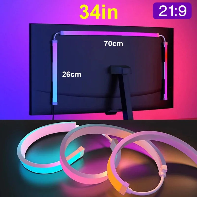 Screen Ambilight RGB Lights LED Light Strip Computer Colar Sync Monitor Ambient Lighting PC Backlight Pickup Light for Game Room