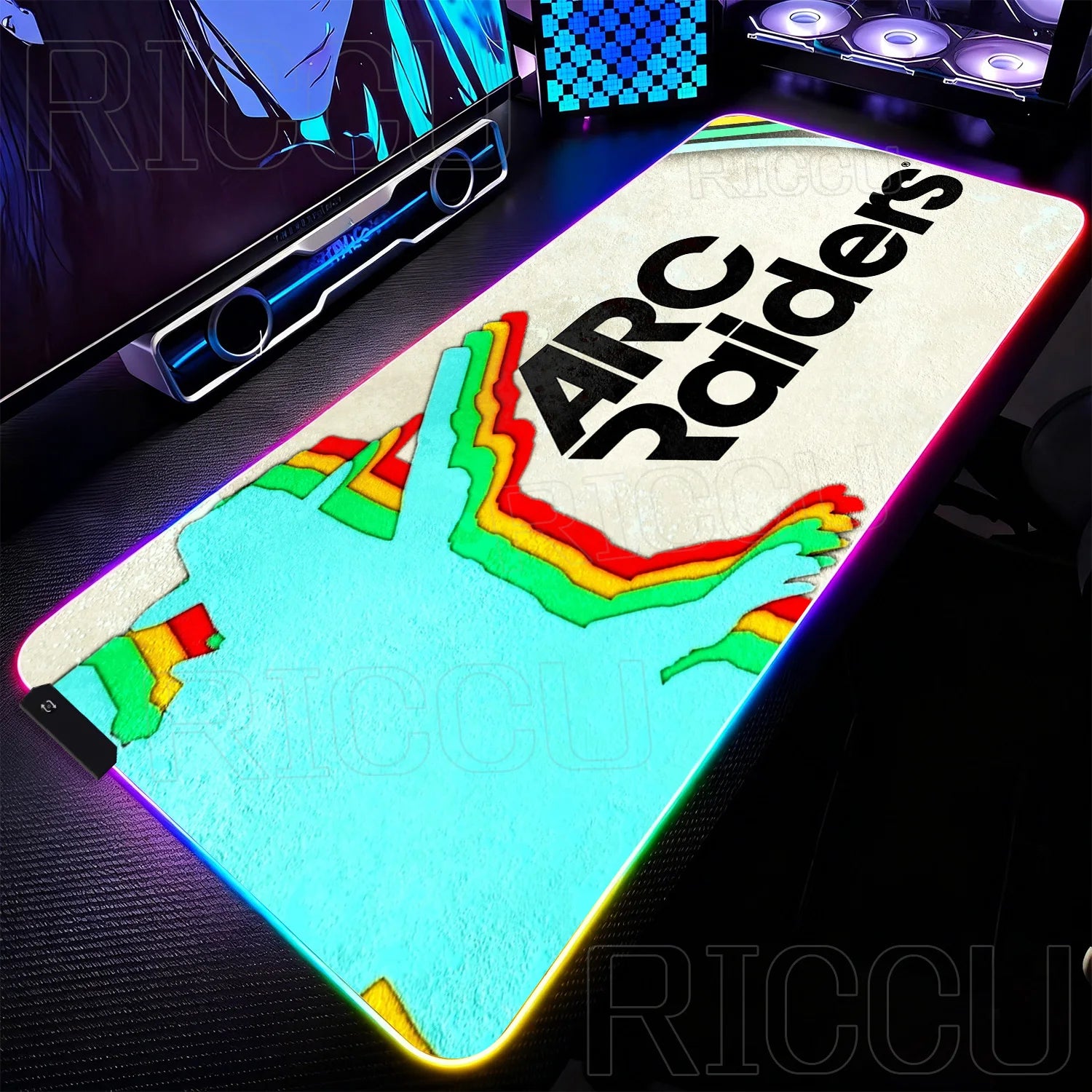 RGB Mouse Pad Gamer ARC raiders gunfight Computer Table LED rubber Rug Mat Popular FPS Game Large Gaming carpet expand Desk mat
