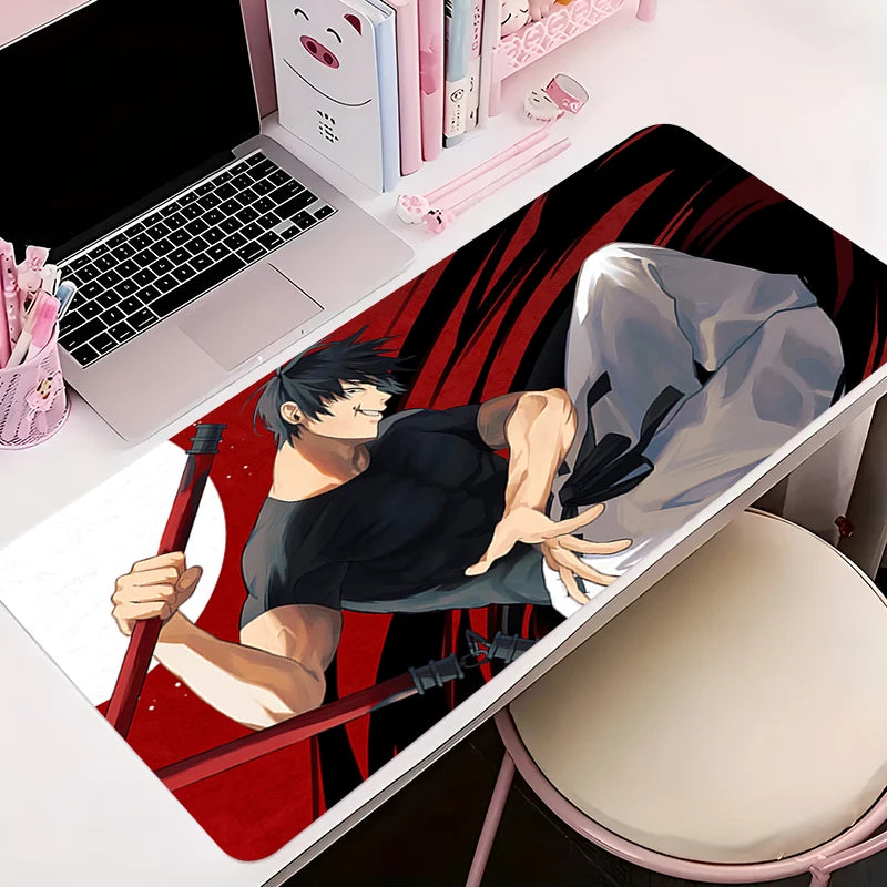 Mouse Pad PC Accessories Keyboard Mat Anime Pattern Anti-slip Rubber HD J-jujutsu Kaisen Toji Fushiguro Mousepad Gamer Desk Mat