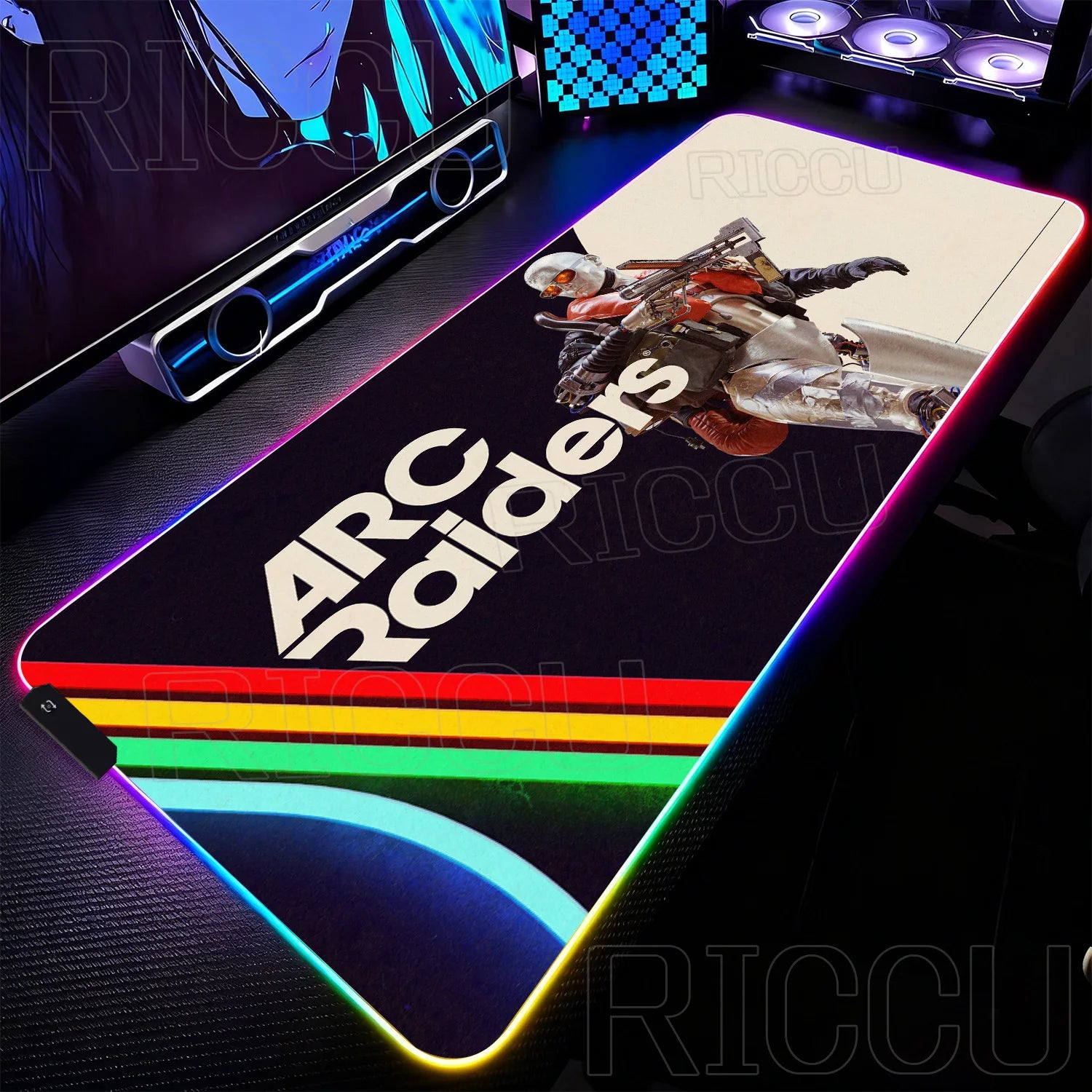 RGB Mouse Pad Gamer ARC raiders gunfight Computer Table LED rubber Rug Mat Popular FPS Game Large Gaming carpet expand Desk mat