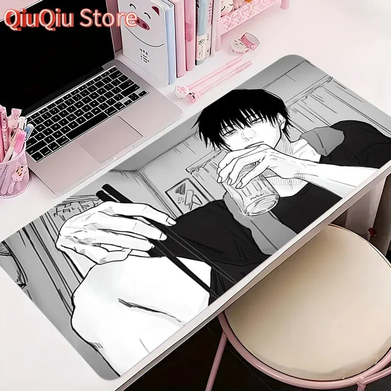 Mouse Pad PC Accessories Keyboard Mat Anime Pattern Anti-slip Rubber HD J-jujutsu Kaisen Toji Fushiguro Mousepad Gamer Desk Mat