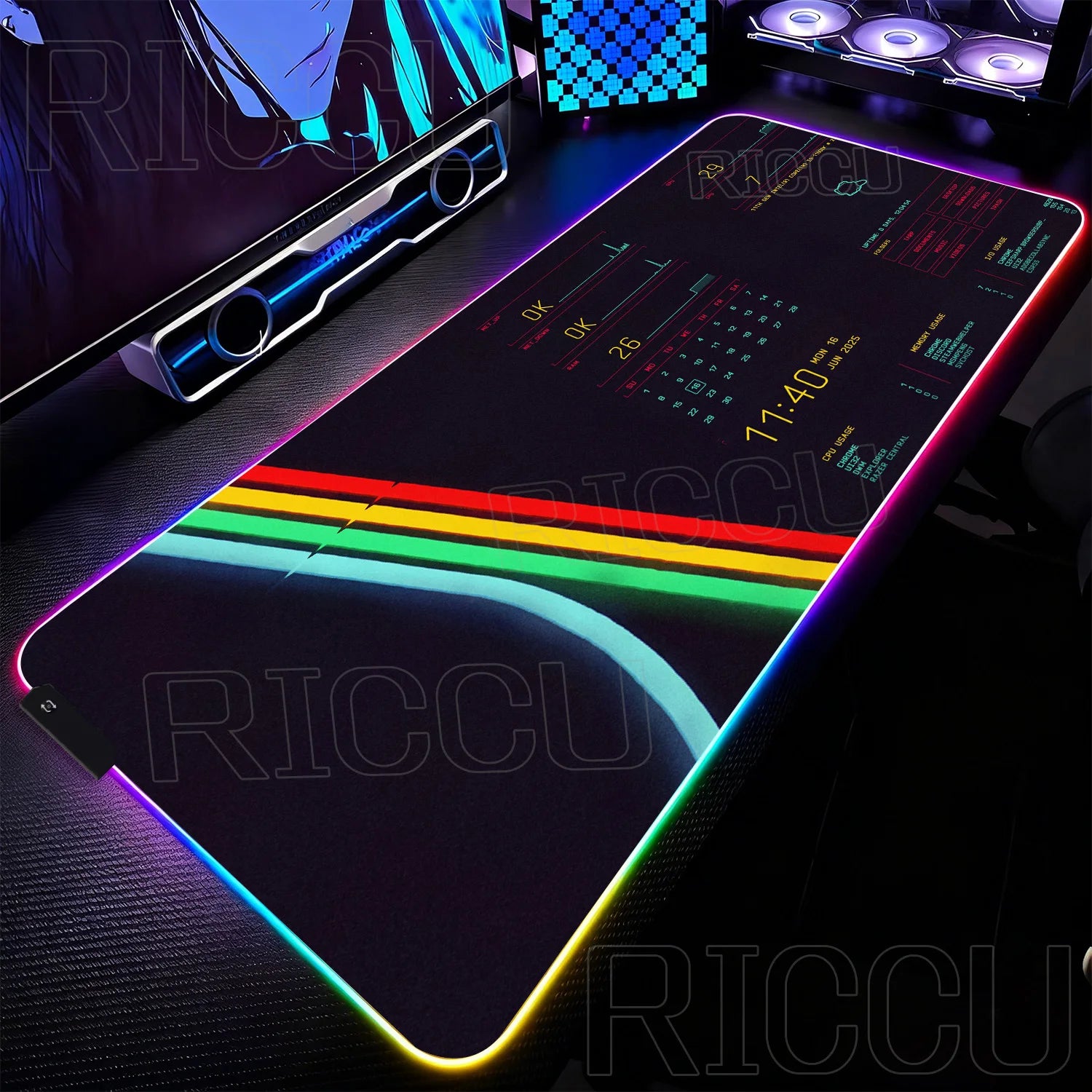 RGB Mouse Pad Gamer ARC raiders gunfight Computer Table LED rubber Rug Mat Popular FPS Game Large Gaming carpet expand Desk mat