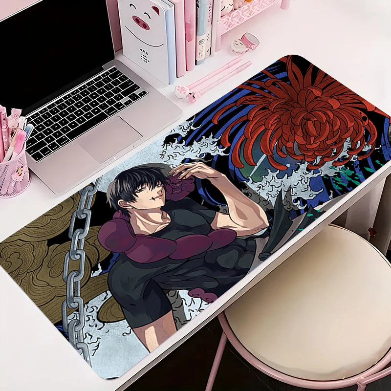 Mouse Pad PC Accessories Keyboard Mat Anime Pattern Anti-slip Rubber HD J-jujutsu Kaisen Toji Fushiguro Mousepad Gamer Desk Mat