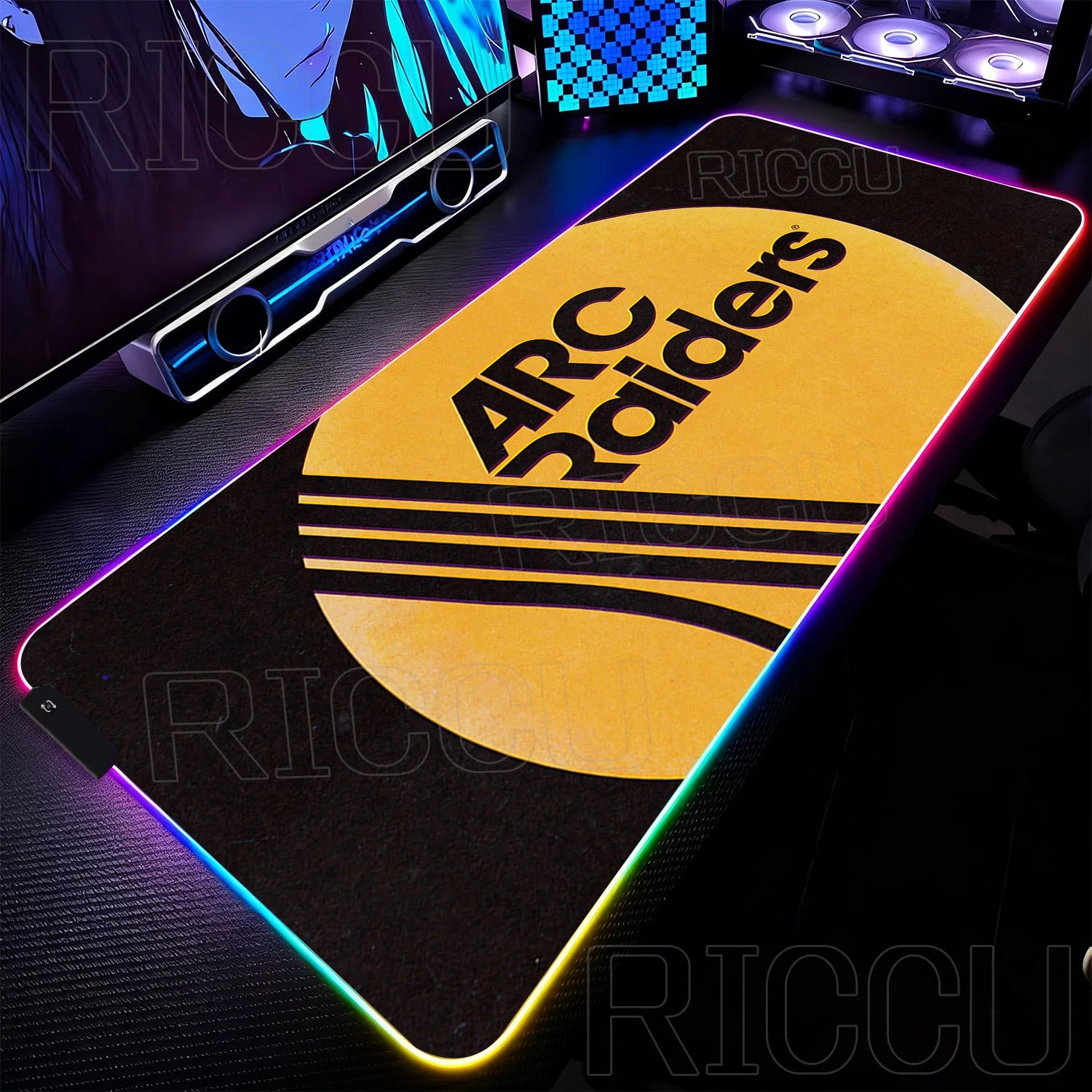 RGB Mouse Pad Gamer ARC raiders gunfight Computer Table LED rubber Rug Mat Popular FPS Game Large Gaming carpet expand Desk mat