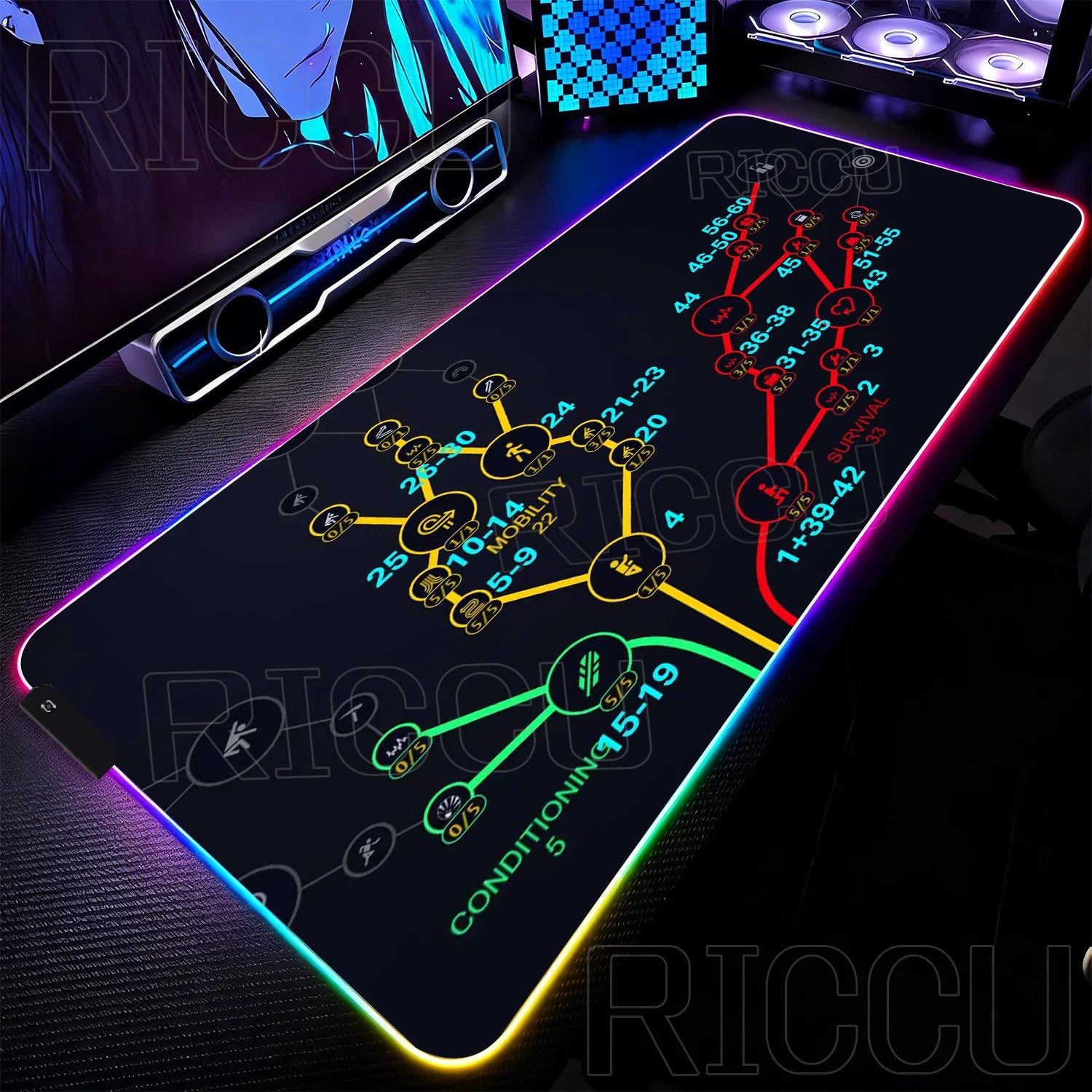 RGB Mouse Pad Gamer ARC raiders gunfight Computer Table LED rubber Rug Mat Popular FPS Game Large Gaming carpet expand Desk mat