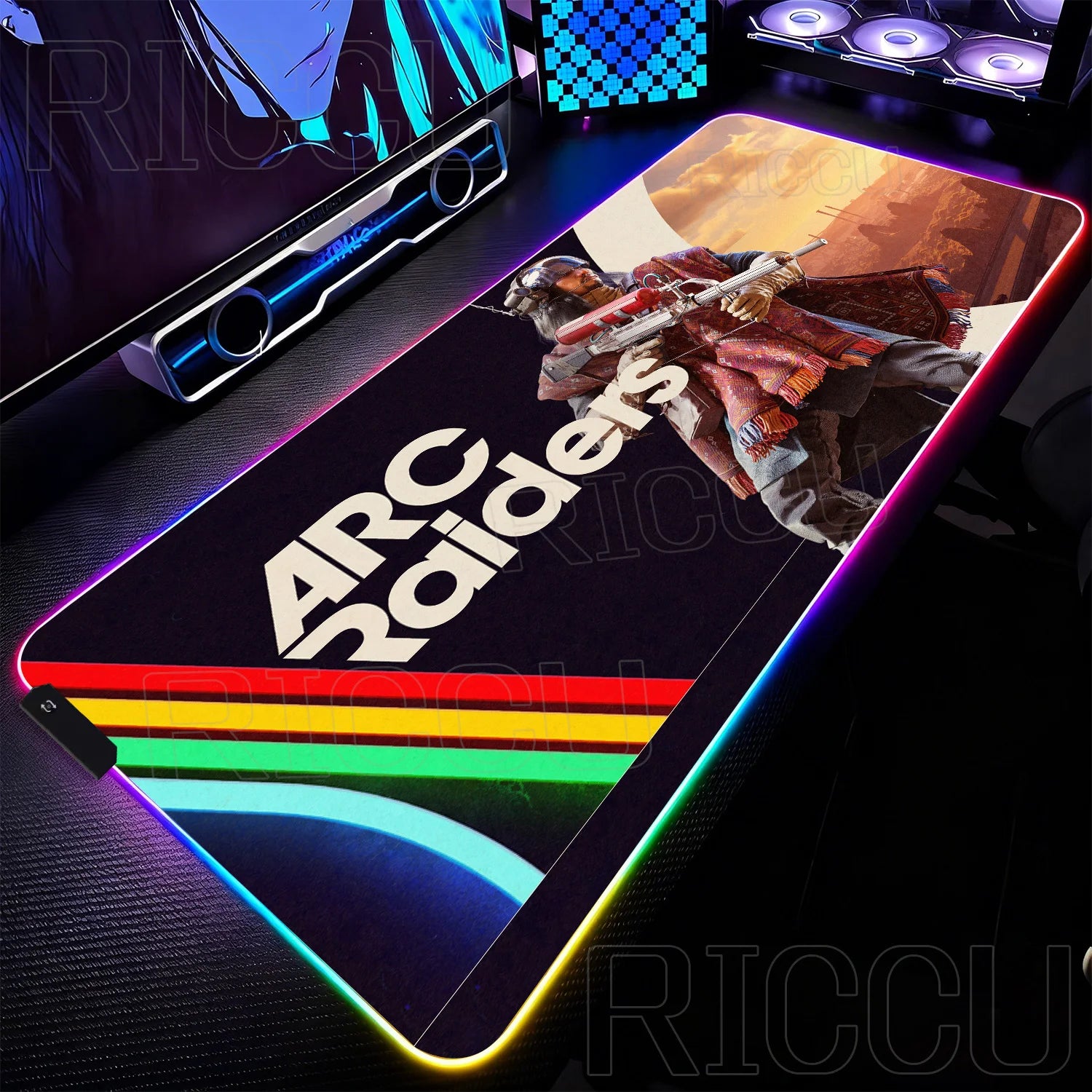 RGB Mouse Pad Gamer ARC raiders gunfight Computer Table LED rubber Rug Mat Popular FPS Game Large Gaming carpet expand Desk mat
