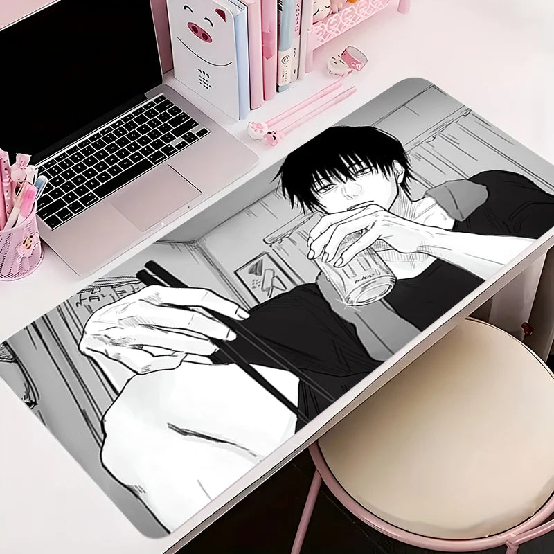 Mouse Pad PC Accessories Keyboard Mat Anime Pattern Anti-slip Rubber HD J-jujutsu Kaisen Toji Fushiguro Mousepad Gamer Desk Mat