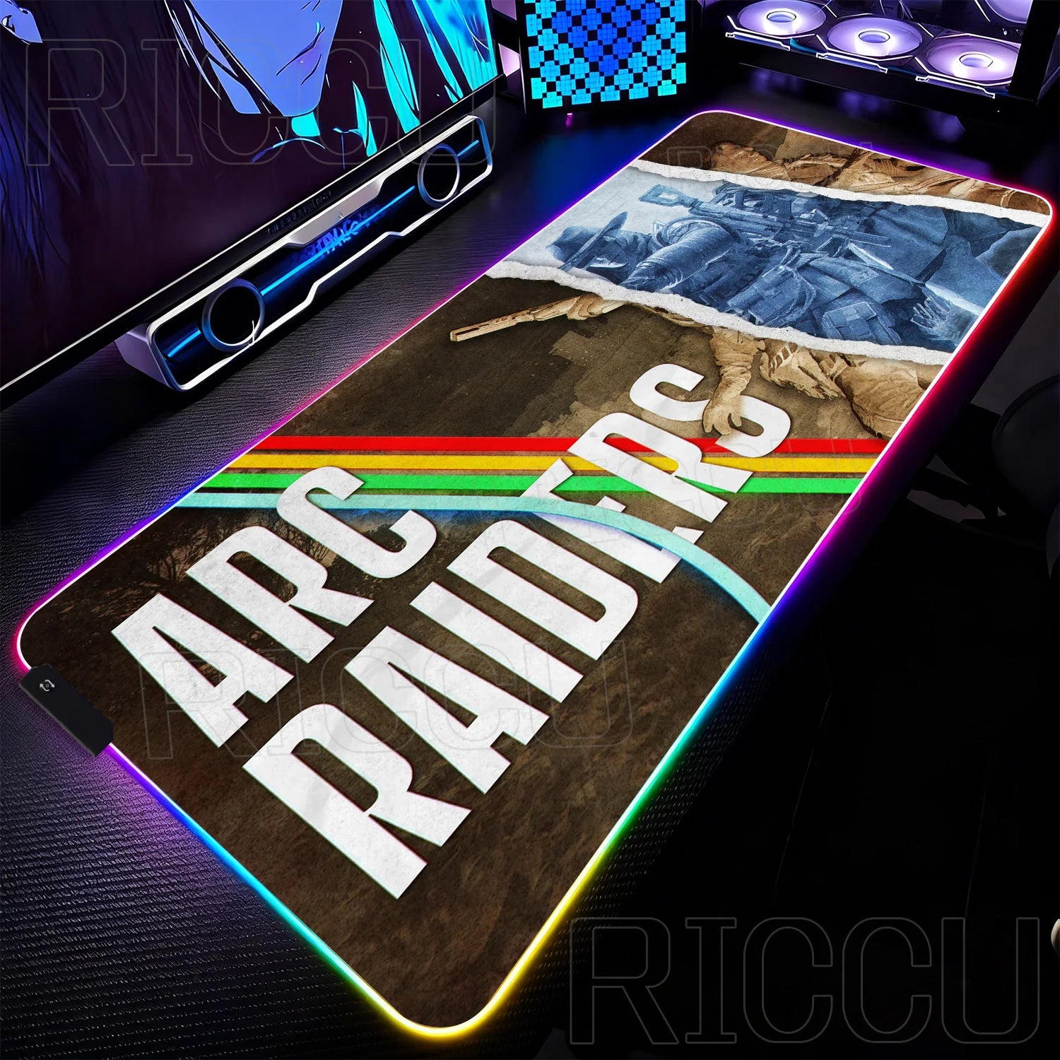RGB Mouse Pad Gamer ARC raiders gunfight Computer Table LED rubber Rug Mat Popular FPS Game Large Gaming carpet expand Desk mat