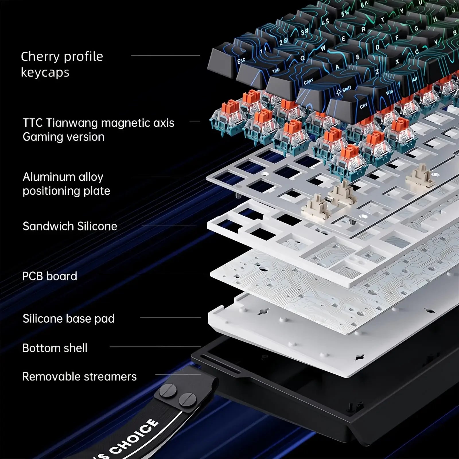 MCHOSE ACE 68 Keyboard Magnetic Switch Gaming Keyboard RGB 8K Hz DKS/MT/TGL/RS/SOCD Rapid Trigger hot-swappable customizable