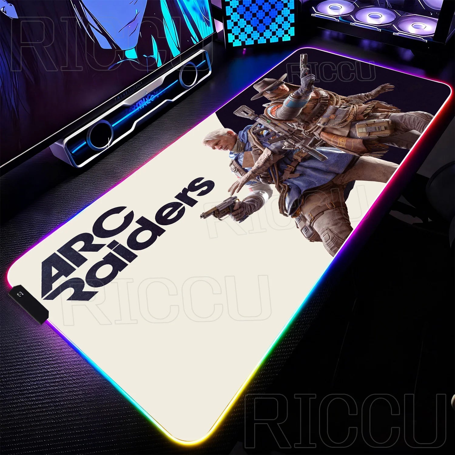 RGB Mouse Pad Gamer ARC raiders gunfight Computer Table LED rubber Rug Mat Popular FPS Game Large Gaming carpet expand Desk mat